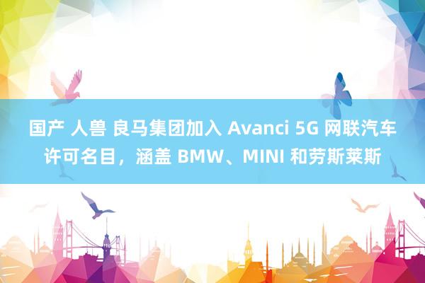 国产 人兽 良马集团加入 Avanci 5G 网联汽车许可名目，涵盖 BMW、MINI 和劳斯莱斯