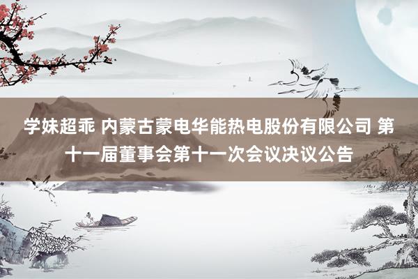 学妹超乖 内蒙古蒙电华能热电股份有限公司 第十一届董事会第十一次会议决议公告